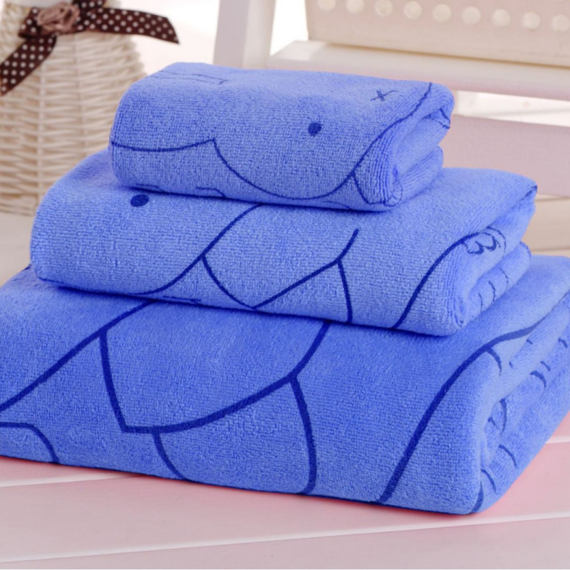 Mikrofibras vannas dvieļu komplekts, 3 gab., ar izdrukātu logotipu, pielāgojams, plakanais audums, 420 g