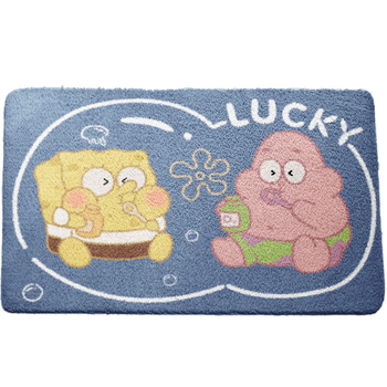 Kupaonski tepih od poliester vlakana, četvrtastog oblika, crtani motiv, strojno pranje, za kupaonicu