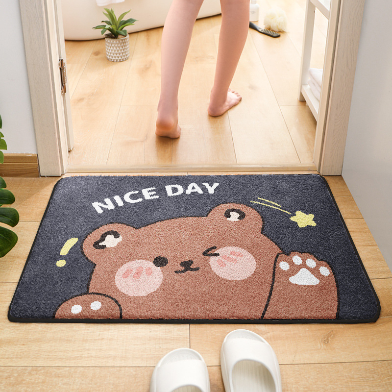 Kupaonski tepih od poliester vlakana, četvrtastog oblika, crtani motiv, strojno pranje, za kupaonicu