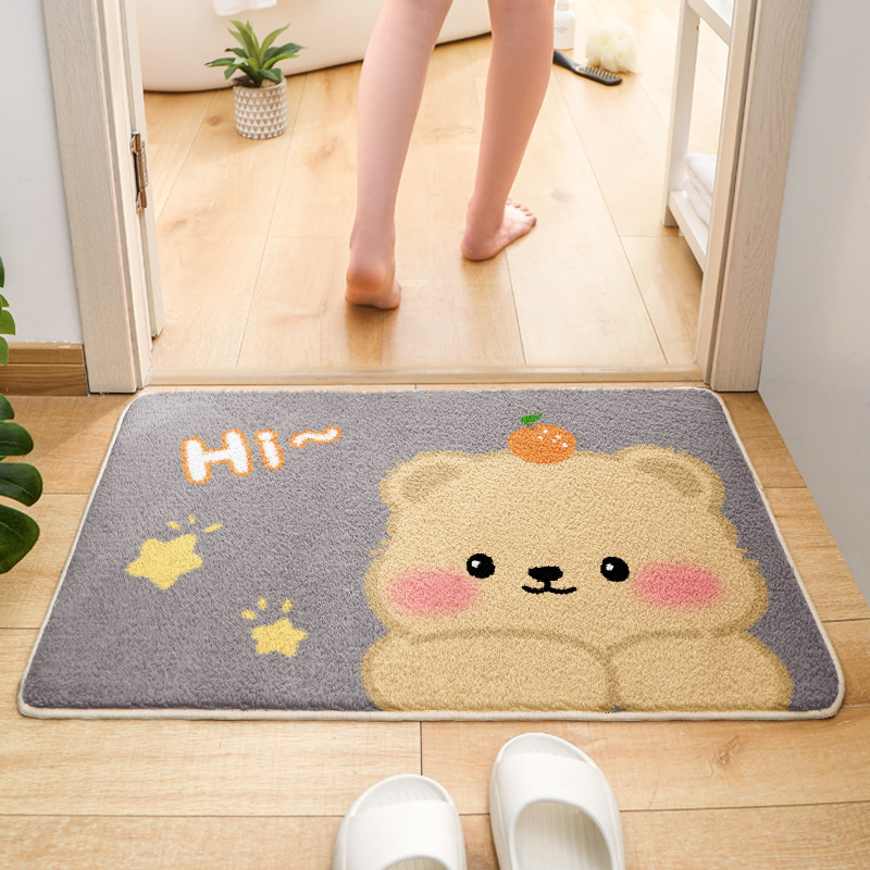 Kupaonski tepih od poliester vlakana, četvrtastog oblika, crtani motiv, strojno pranje, za kupaonicu