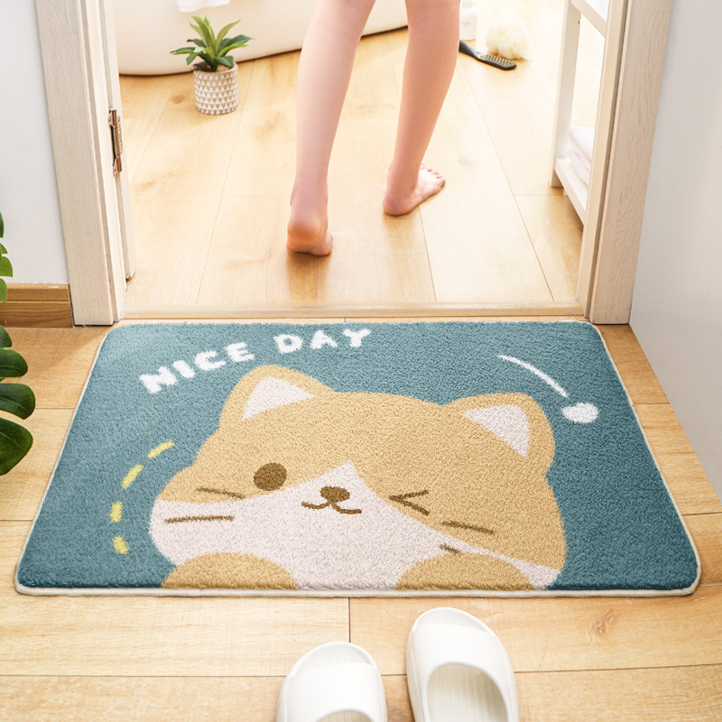 Kupaonski tepih od poliester vlakana, četvrtastog oblika, crtani motiv, strojno pranje, za kupaonicu