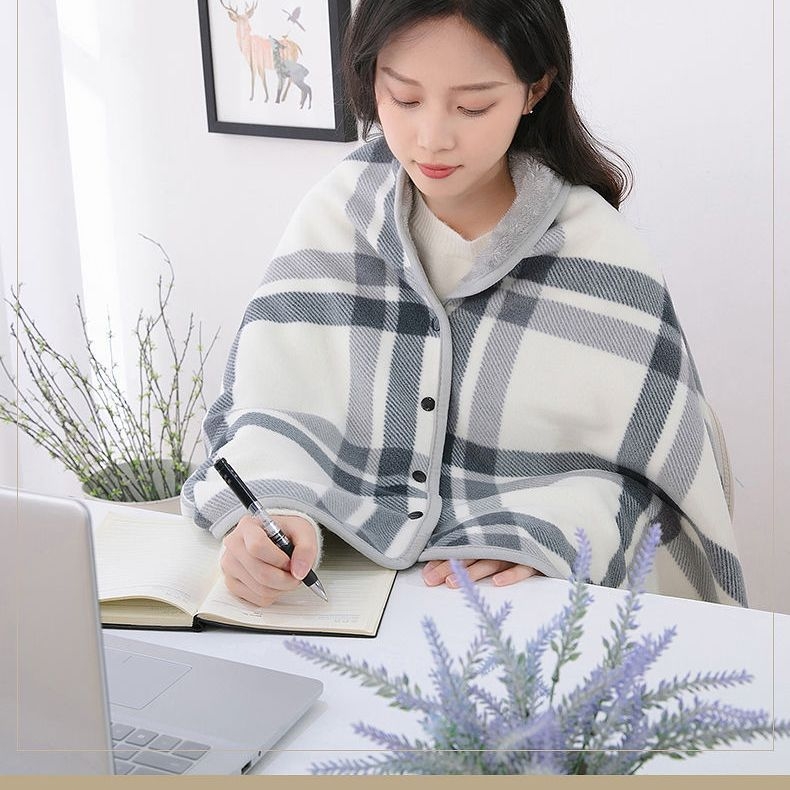 Dvoslojna deka od flisa s geometrijskim uzorkom, japanskog stila, za kauč, ured i studentski dom