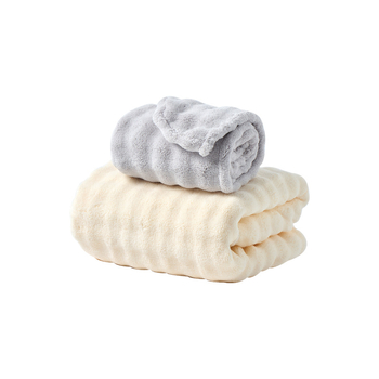 Set kupaonskog ručnika i kapice za sušenje kose, koralni fleece, mjehurični velur, 150D, 85% poliester + 15% najlon