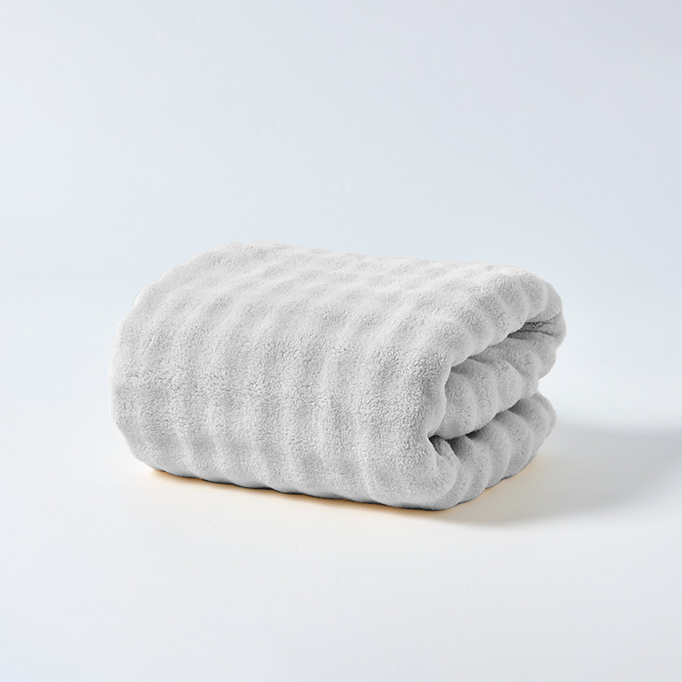Set kupaonskog ručnika i kapice za sušenje kose, koralni fleece, mjehurični velur, 150D, 85% poliester + 15% najlon