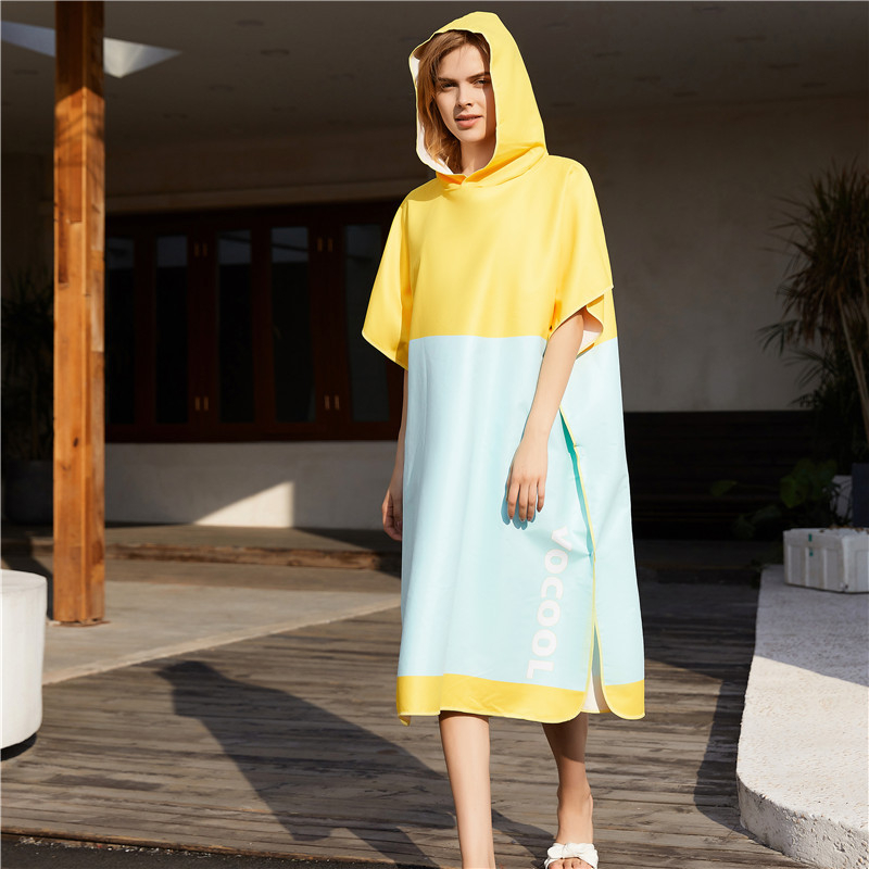 Kupaonski ručnik s kapuljom od mikrovlakana, upijajući, otisnut, brzo sušenje, 85% poliestera, 150D, težina 300–400 g