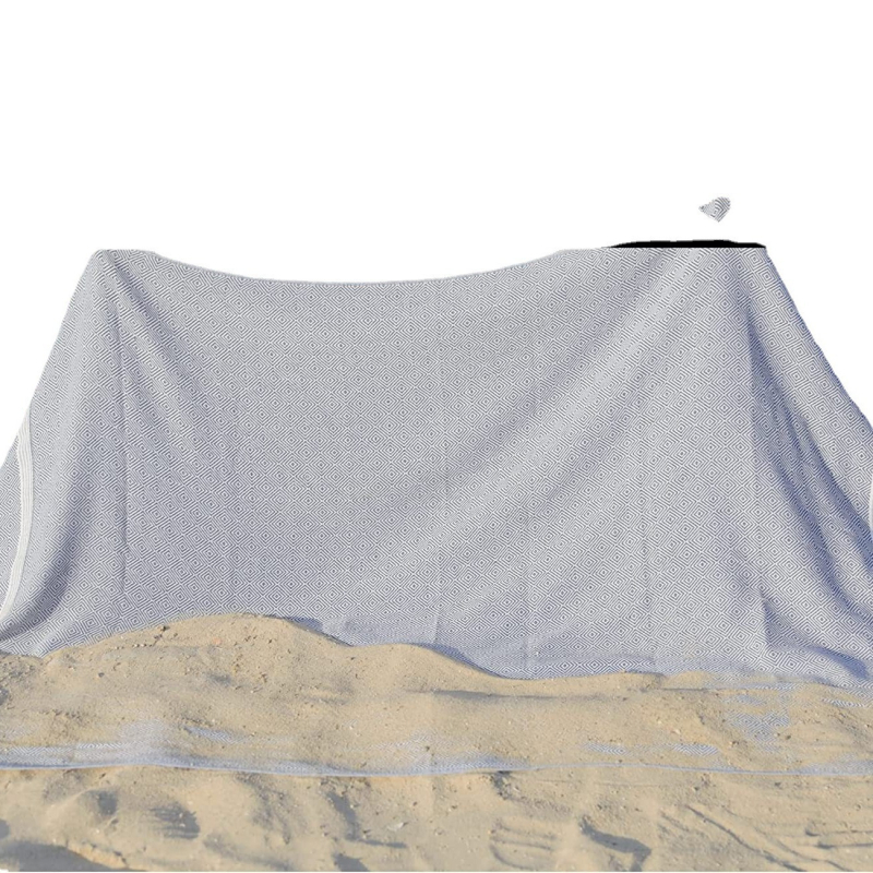 Plažni ručnik od čistog pamuka, dijamantni jacquard s resicama, GSM 400–500, 40 niti, YC marka