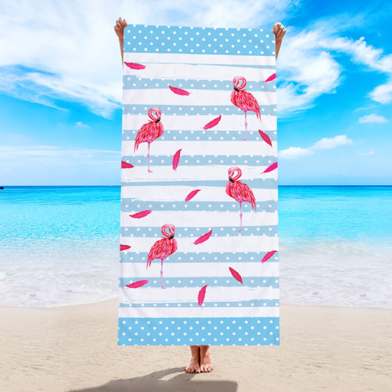 Pravokutni mikrovlaknasti ručnik za plažu s digitalnim printom, uzorak lišća