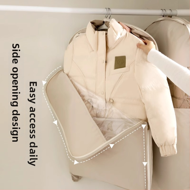 Zavesený obal proti prachu na odev z Twill tkaniny – priehľadná úložná taška do domácnosti