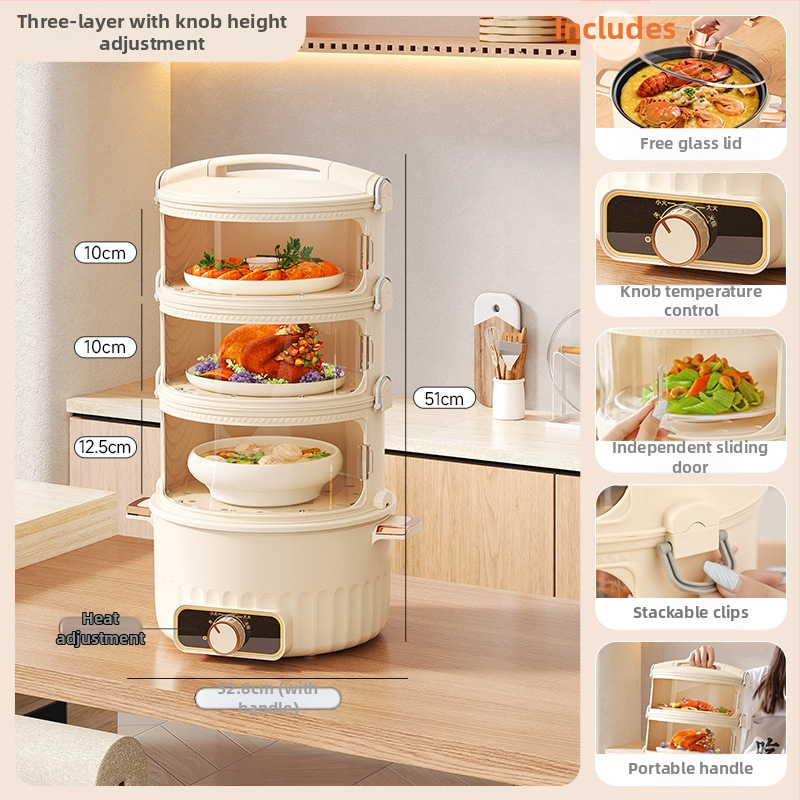 Daugiasluoksnis patiekalų dangtis namų naudojimui, PET medžiaga, izoliacija, išmanus, dulkių atsparus