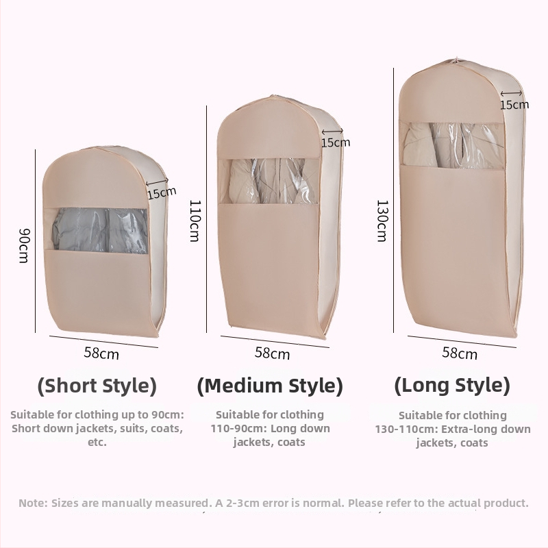 Ochranný obal na odev do šatníka - satén a plast, japonský štýl, prachotesný a proti vlhkosti, Shangxun