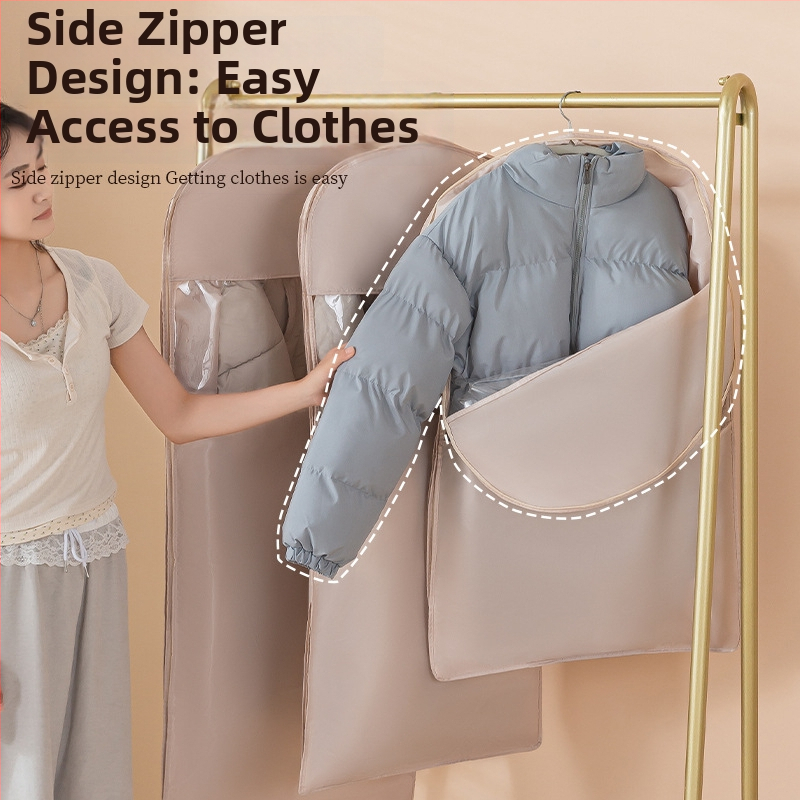 Ochranný obal na odev do šatníka - satén a plast, japonský štýl, prachotesný a proti vlhkosti, Shangxun