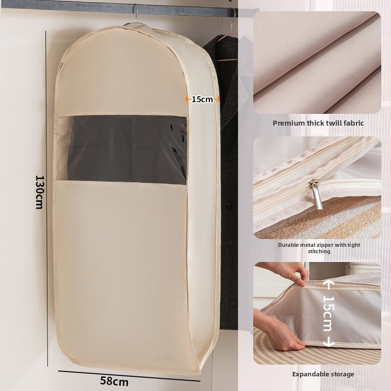 Apģērbu putekļu aizsargs garderobei - satīns un plastmasa, japāņu stils, putekļu un mitruma aizsardzība, Shangxun