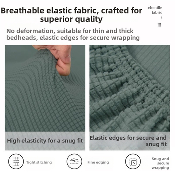 Univerzálny kryt na čelo postele, mäkké polstrovanie, elastický, proti prachu, pre šírku 1,5–1,8 m