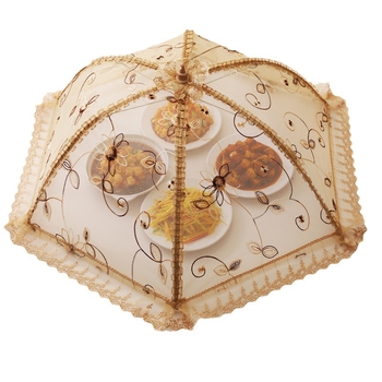 Lėkštės dangtelis su nėriniu, sulankstomas tinklinis dangtis nuo musių ir uodų, korėjietiško stiliaus, išleistas 2023