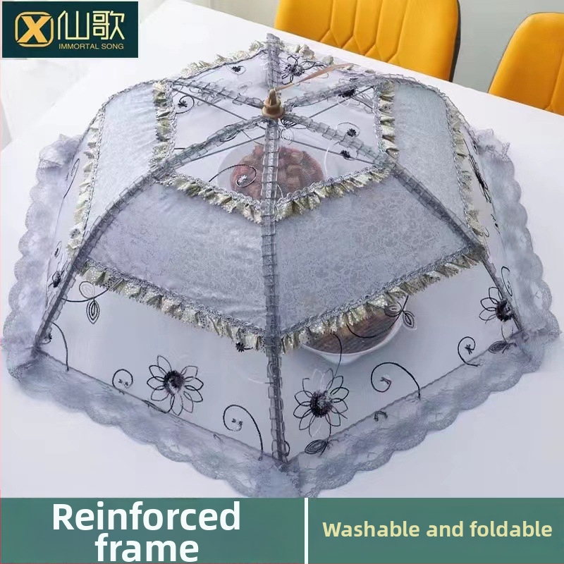 Kryt na tanier s čipkou, skladací sieťový kryt proti mušiam a komárom, kórejský štýl, uvedené 2023