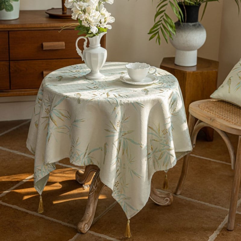 Stolnjak s vezom, materijal od tkanine, moderan kineski stil, uzorak biljaka i cvijeća