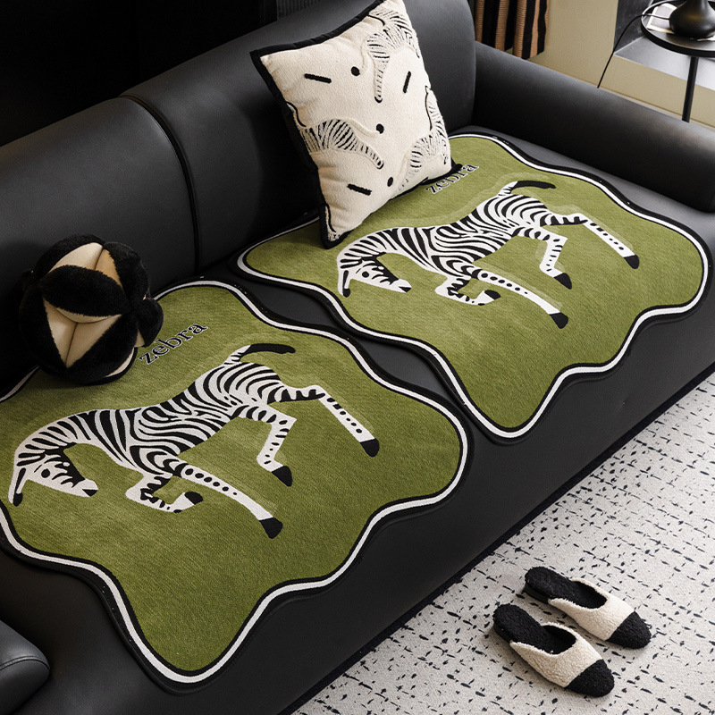 Moduláris kanapéhoz való párna — Chenille anyag, csipkés alakú, Alien stílus, aranyos állatmintával