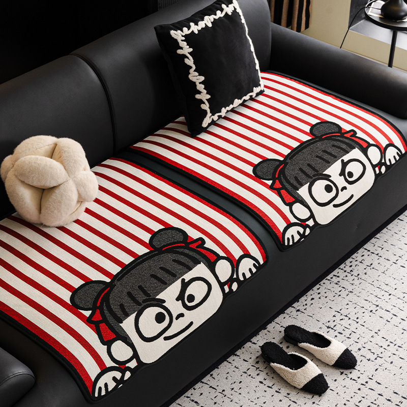 Moduláris kanapéhoz való párna — Chenille anyag, csipkés alakú, Alien stílus, aranyos állatmintával