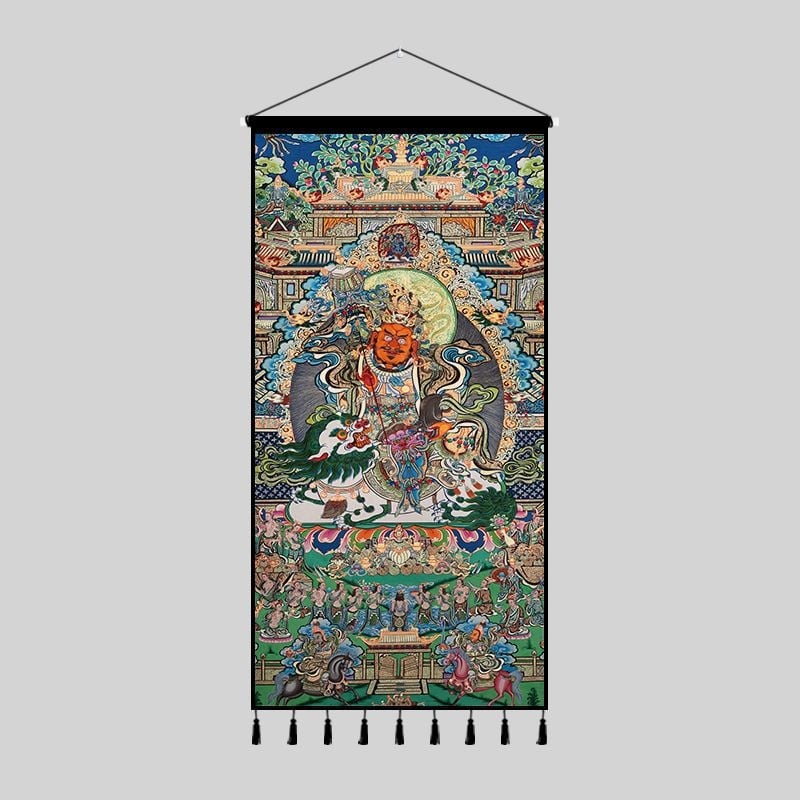 Zidna tapiserija s tibetanskom Budom u Thangka dizajnu — pravokutnog oblika, etničkog stila, digitalni ispis toplinskog prijenosa, mogućnost prilagodbe