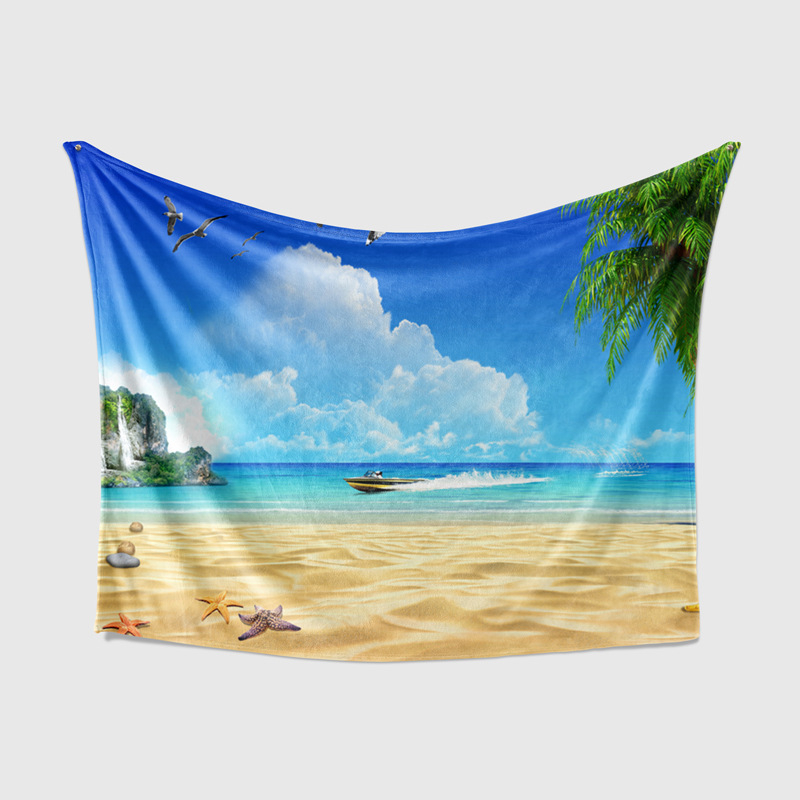 3D digitális nyomtatású gobelin poliészterből, gépi szövésű, téglalap alakú, táj motívum, modern minimalista stílus