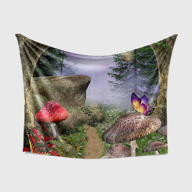 3D digitális nyomtatású gobelin poliészterből, gépi szövésű, téglalap alakú, táj motívum, modern minimalista stílus