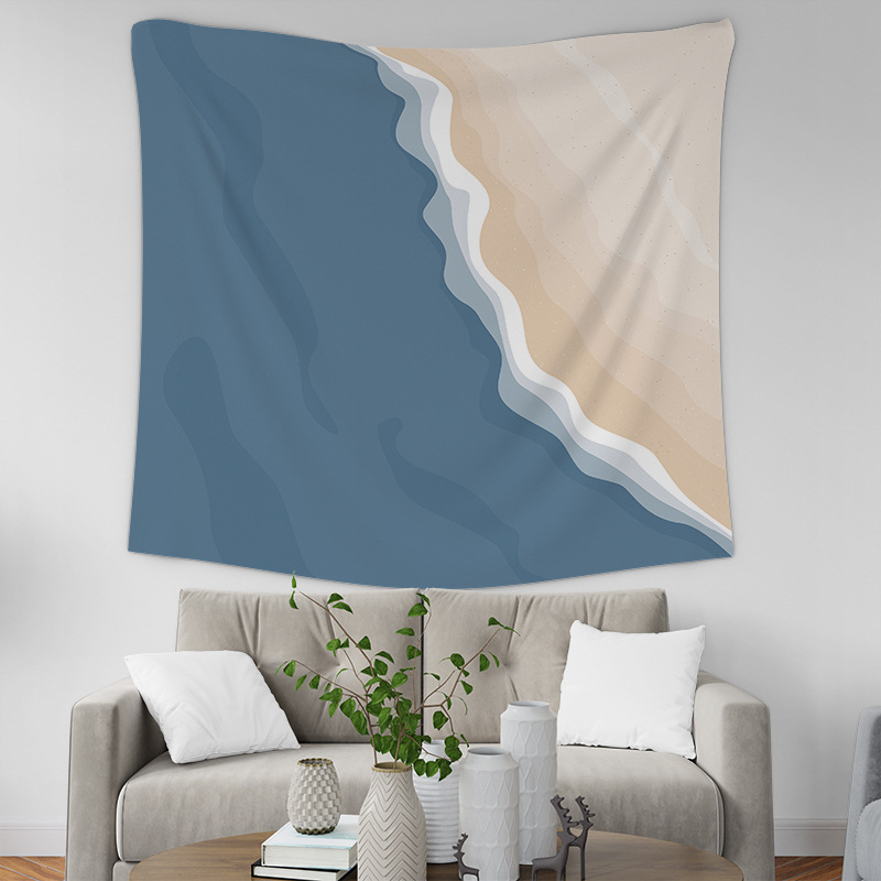 Poliesterski goblen za zid, kvadratnog oblika, krajolik uzorak, strojno tkan, pogodan za dnevni boravak i spavaću sobu