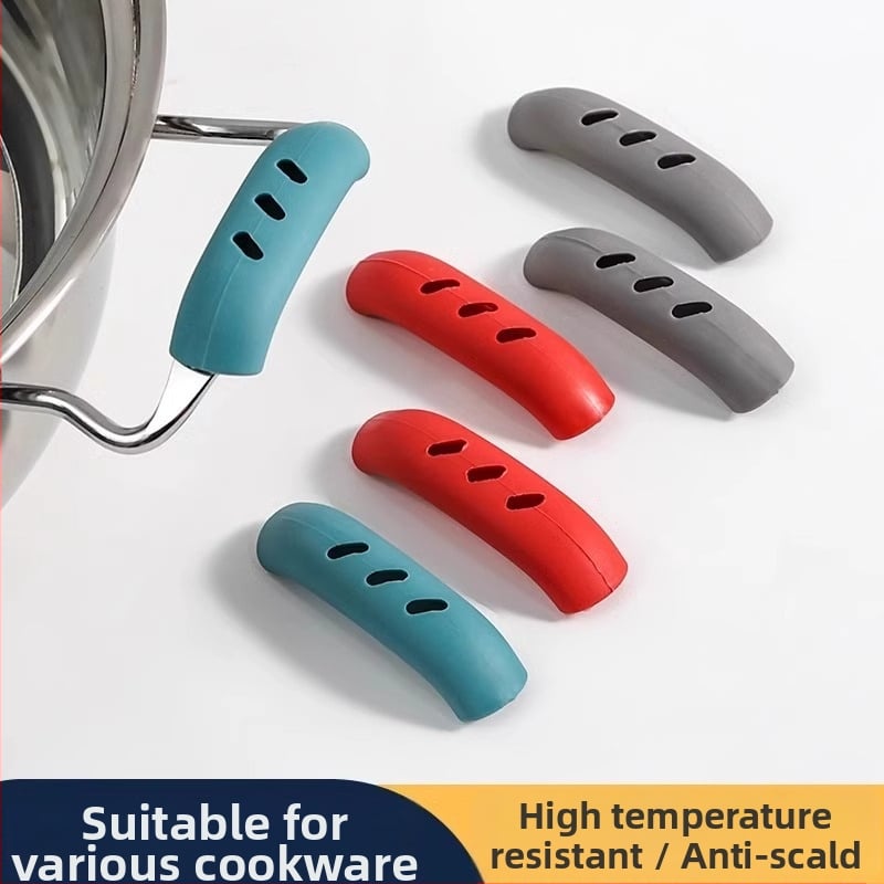 Silīkona pannas roktura vāciņš, aizsardzība pret apdegumiem un siltumizolāciju, universāla saderība ar pannām un wokiem