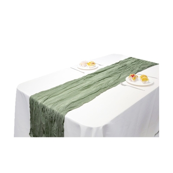 Boemski stolni runner od poliestera s voile i cheesecloth, jednobojan, za vjenčanje i zabave