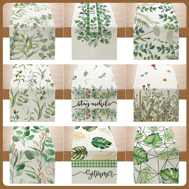 Stolna zastavica od lana s floralnim printom u nordijskom stilu, pogodna za dnevni boravak, spavaću sobu, radnu sobu ili restoran — model 3283093