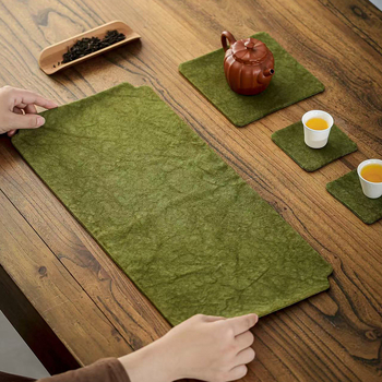 Arbatų kilimėlis iš audinio su tie-dye dizainu, dvipusis, sugeriantis, tinkamas kaip arbatos padėklas ir puodelio laikiklis