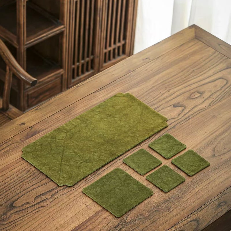 Arbatų kilimėlis iš audinio su tie-dye dizainu, dvipusis, sugeriantis, tinkamas kaip arbatos padėklas ir puodelio laikiklis