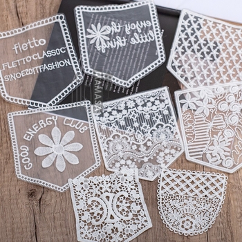 Raidžių tinklelio siuvinėjimo kišeninis lipukas su nėriniu audiniu - 100% medvilnė; tinka batams ir skrybėlėms - Prekės kodas 895799714059