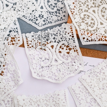 Raidžių tinklelio siuvinėjimo kišeninis lipukas su nėriniu audiniu - 100% medvilnė; tinka batams ir skrybėlėms - Prekės kodas 895799714059