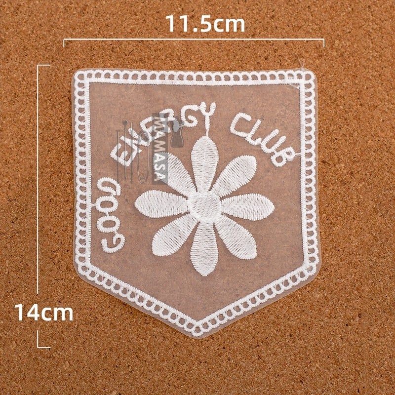 Raidžių tinklelio siuvinėjimo kišeninis lipukas su nėriniu audiniu - 100% medvilnė; tinka batams ir skrybėlėms - Prekės kodas 895799714059