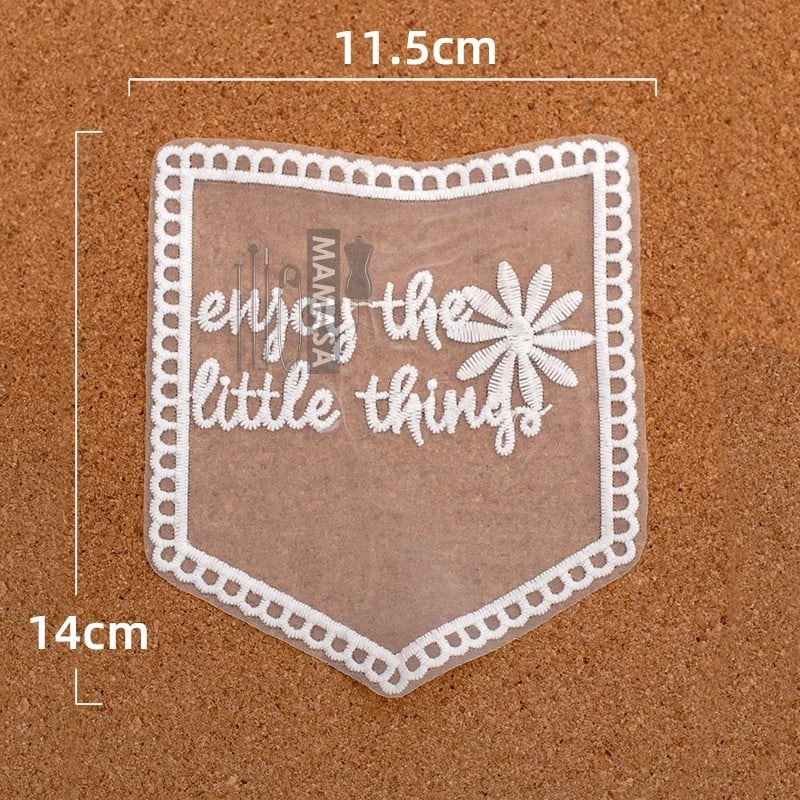 Raidžių tinklelio siuvinėjimo kišeninis lipukas su nėriniu audiniu - 100% medvilnė; tinka batams ir skrybėlėms - Prekės kodas 895799714059