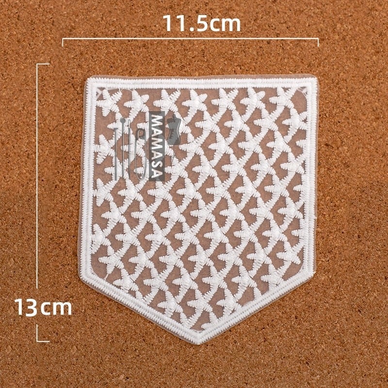 Raidžių tinklelio siuvinėjimo kišeninis lipukas su nėriniu audiniu - 100% medvilnė; tinka batams ir skrybėlėms - Prekės kodas 895799714059