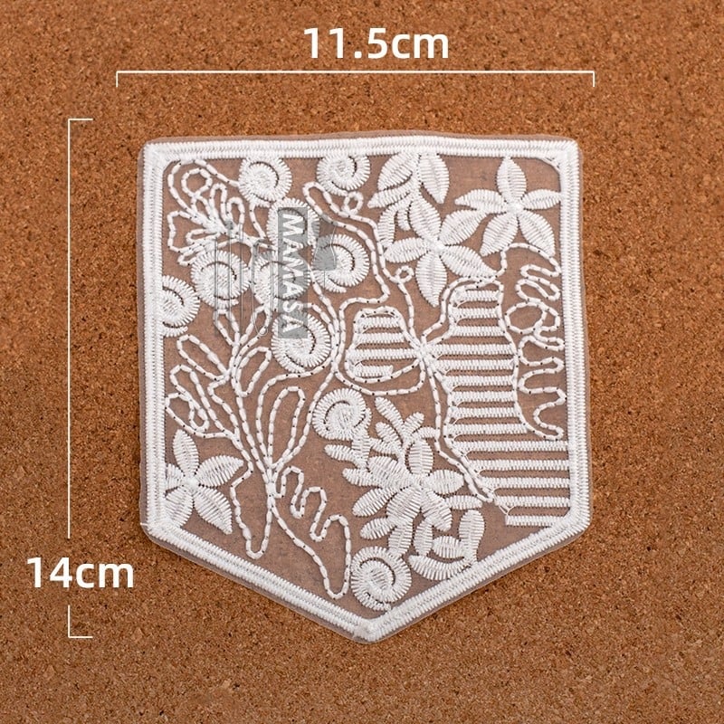 Raidžių tinklelio siuvinėjimo kišeninis lipukas su nėriniu audiniu - 100% medvilnė; tinka batams ir skrybėlėms - Prekės kodas 895799714059