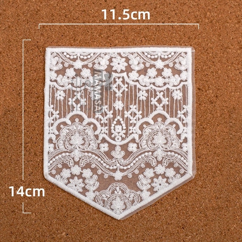 Raidžių tinklelio siuvinėjimo kišeninis lipukas su nėriniu audiniu - 100% medvilnė; tinka batams ir skrybėlėms - Prekės kodas 895799714059