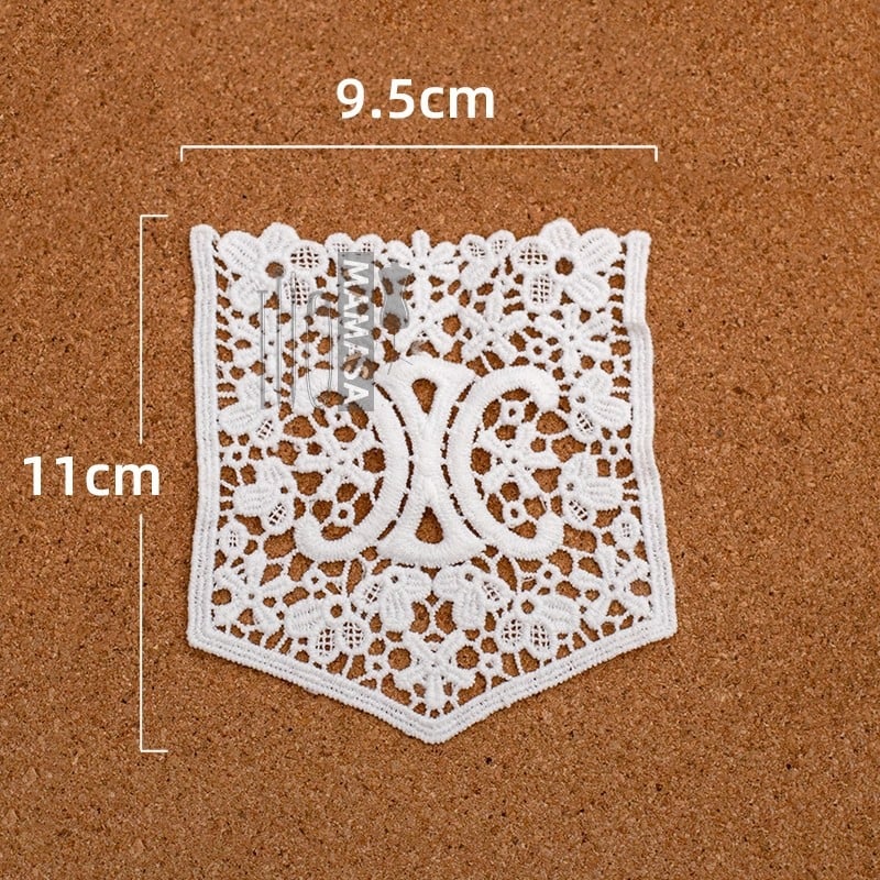 Raidžių tinklelio siuvinėjimo kišeninis lipukas su nėriniu audiniu - 100% medvilnė; tinka batams ir skrybėlėms - Prekės kodas 895799714059