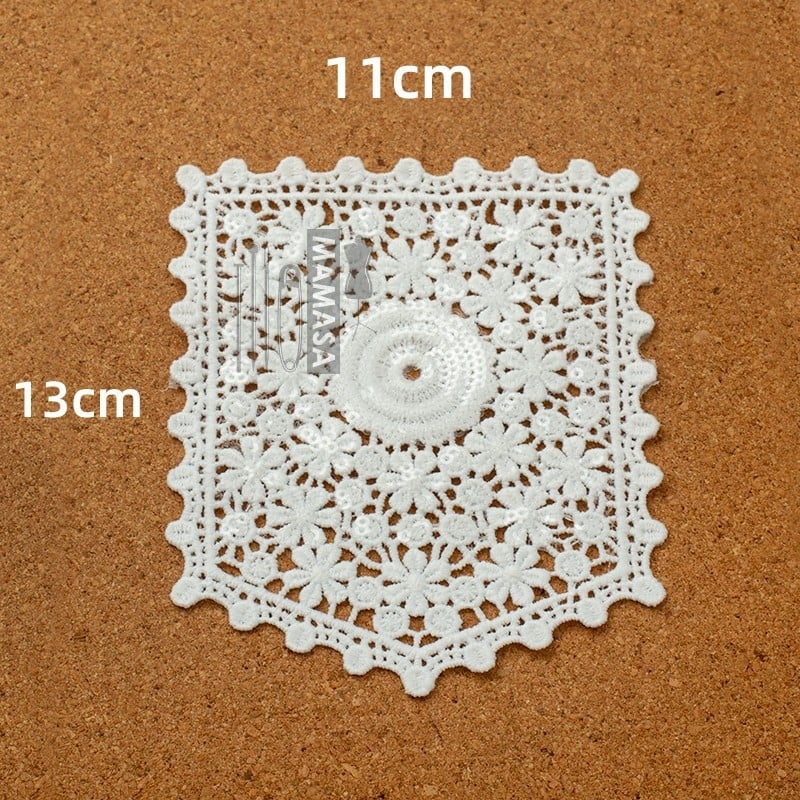 Raidžių tinklelio siuvinėjimo kišeninis lipukas su nėriniu audiniu - 100% medvilnė; tinka batams ir skrybėlėms - Prekės kodas 895799714059