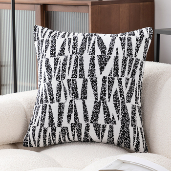 Geometrijska pliš navlaka za jastuk, lagani luksuz, PP pamuk punjenje, bez umetka