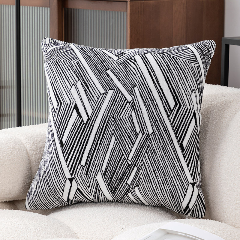 Geometrijska pliš navlaka za jastuk, lagani luksuz, PP pamuk punjenje, bez umetka