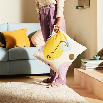 Jastučnica s plišem, geometrijski uzorak, digitalni tisak, skandinavski stil