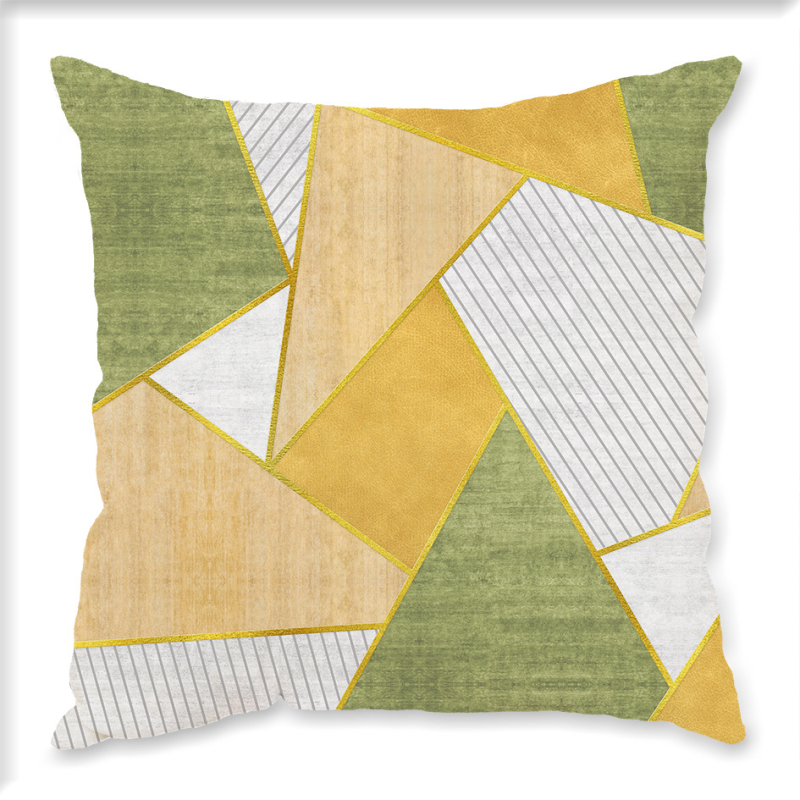 Jastučnica s plišem, geometrijski uzorak, digitalni tisak, skandinavski stil