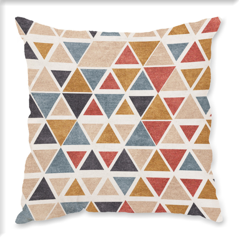 Jastučnica s plišem, geometrijski uzorak, digitalni tisak, skandinavski stil