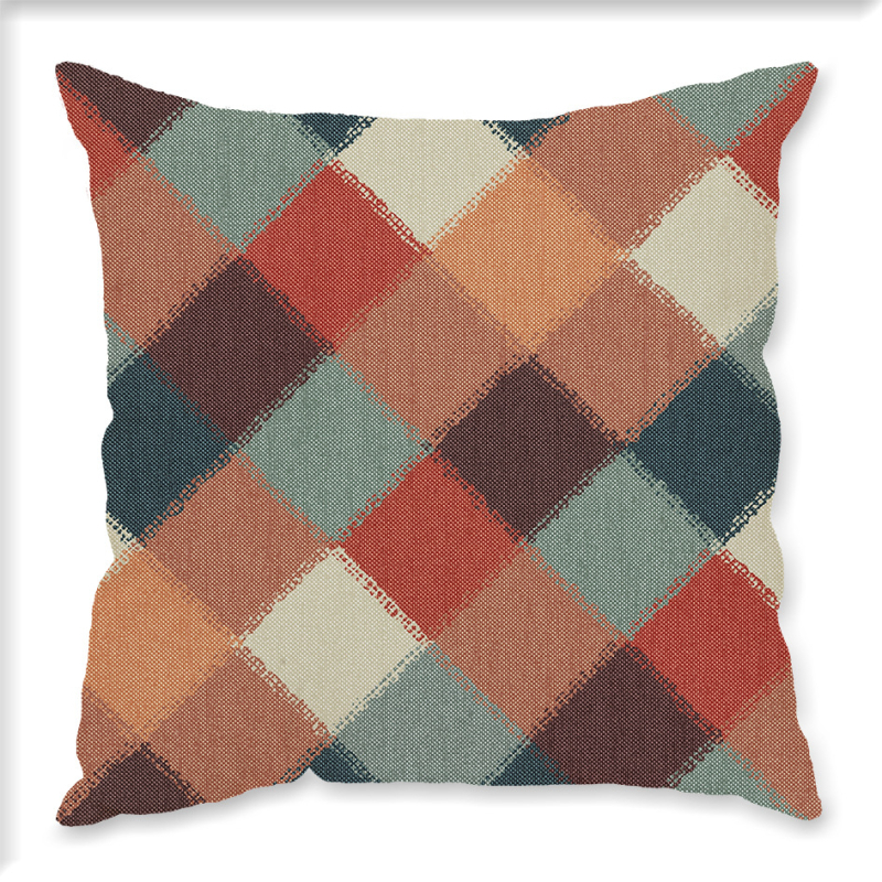 Jastučnica s plišem, geometrijski uzorak, digitalni tisak, skandinavski stil