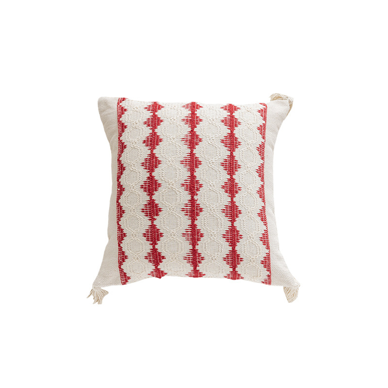 Jastuk s poliester navlakom i pamukom punjenim, moderan minimalistički stil, izvezeni resici, uzorci: pruge, srce, kvadrat, mogućnost prilagodbe.