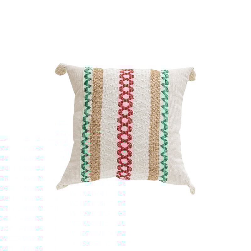 Jastuk s poliester navlakom i pamukom punjenim, moderan minimalistički stil, izvezeni resici, uzorci: pruge, srce, kvadrat, mogućnost prilagodbe.