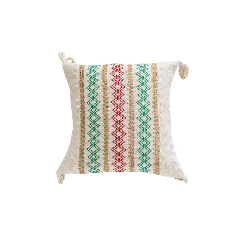 Jastuk s poliester navlakom i pamukom punjenim, moderan minimalistički stil, izvezeni resici, uzorci: pruge, srce, kvadrat, mogućnost prilagodbe.