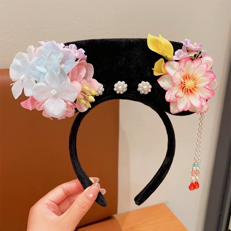 Rankų darbo audinio galvos apdaila vaikams – dvors stilius, originalus dizainas, 2024 ruduo